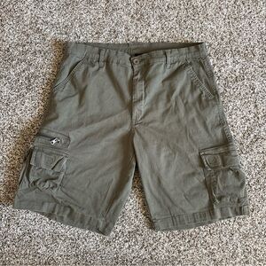 Lincoln Outfitters Men’s Cargo Shorts Size 36 Olive Green Cotton Stretch Utility